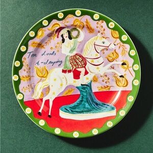 Anthropologie NWT/NIB Emily Maude 12 Days of Christmas Dessert Plate